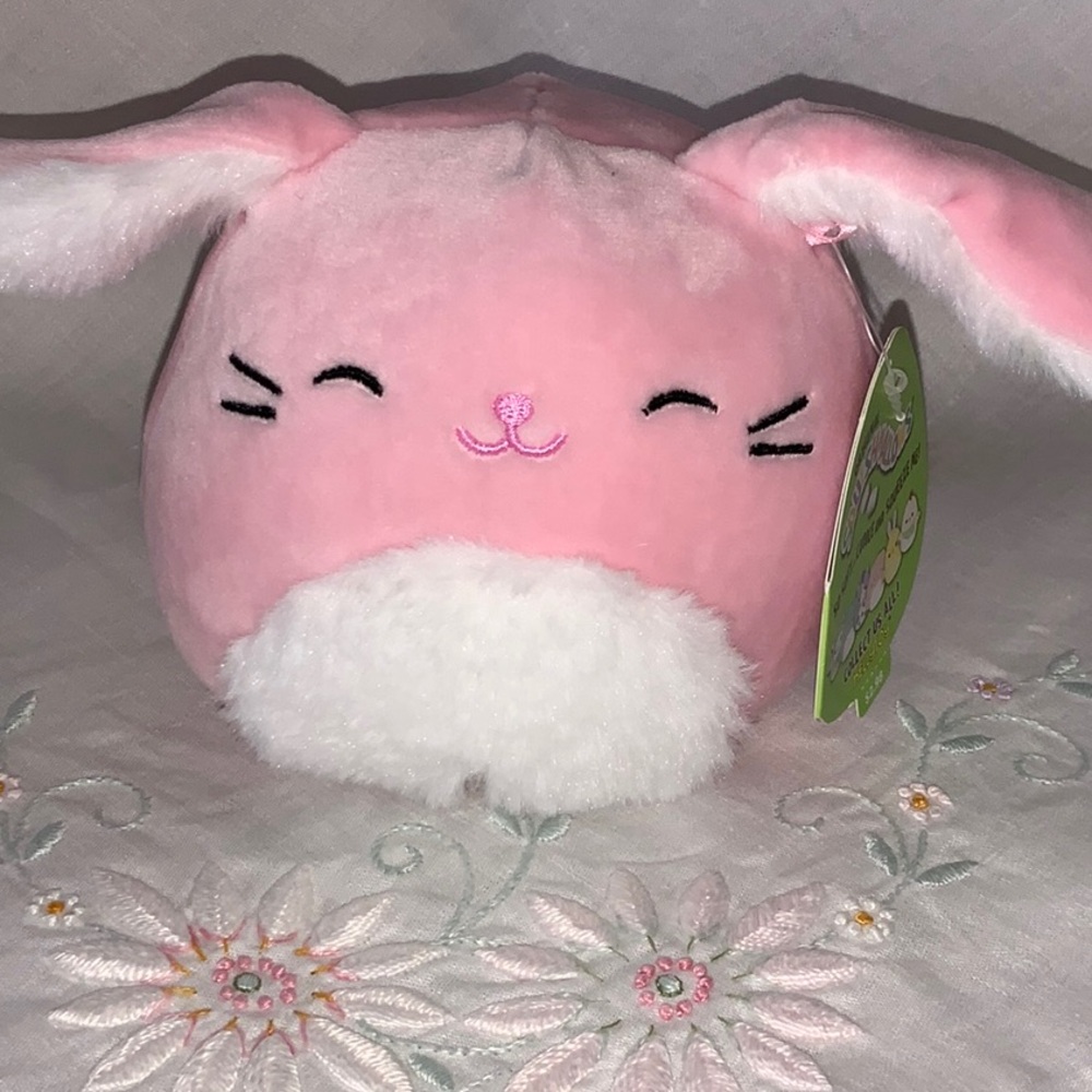 Squishmallows Bop 5 Inch Pink and White Easter Spring Bunny Rabbit New With Tags